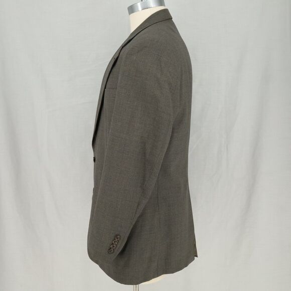 Jos A Bank Sport Coat Mens 42L Green Houndstooth Plaid Wool Jacket Blazer Lined - Picture 16 of 16